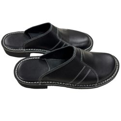 Papucs fekete bőr