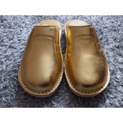 Arany színű bőr papucs